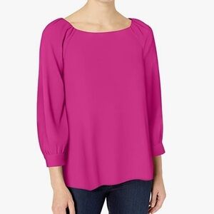 Lark & Ro 3/4 sleeve pink blouse, NWT, size 2